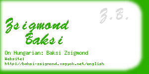 zsigmond baksi business card